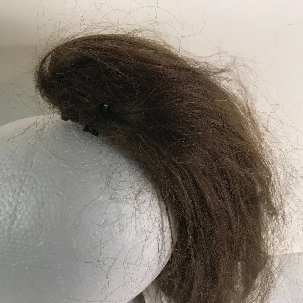Wig Wiglet Clip On Claw Ponytail Dress-up Halloween Brown Costume Hairpiece
